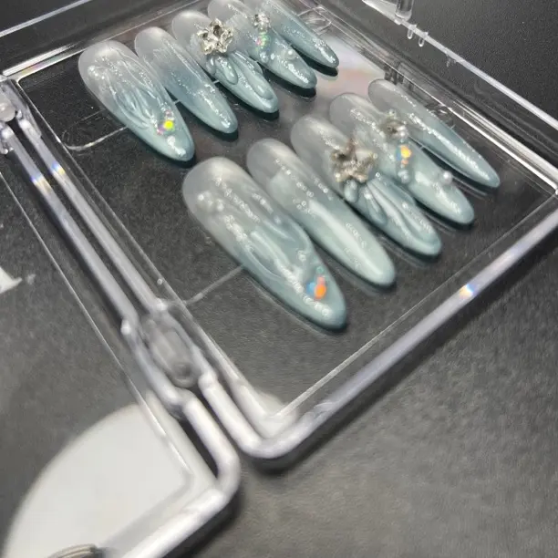 Pink Sea粉色的海 纯手工轻奢显白爆闪穿戴甲 