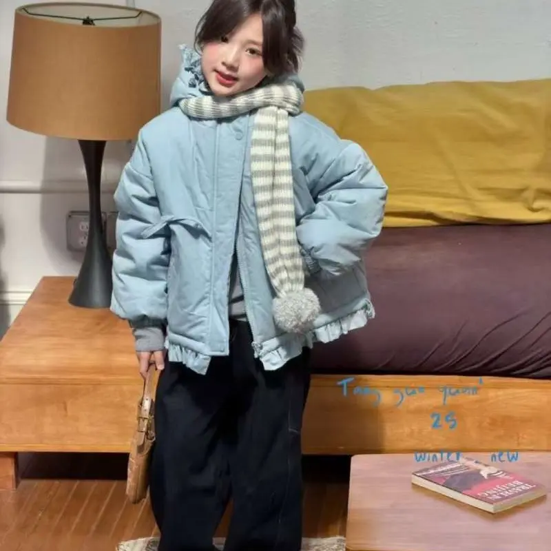 女童冬季棉服加厚保暖棉袄洋气女宝宝秋冬新款甜美风宽松上衣