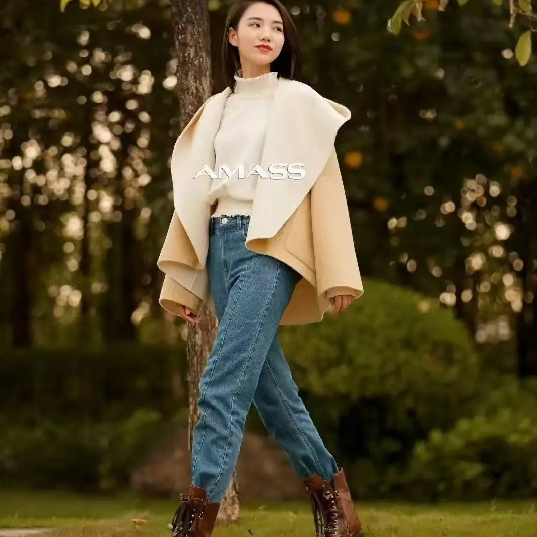 （不退换）5400096初冬气质时尚经典羊毛双面呢保暖大衣