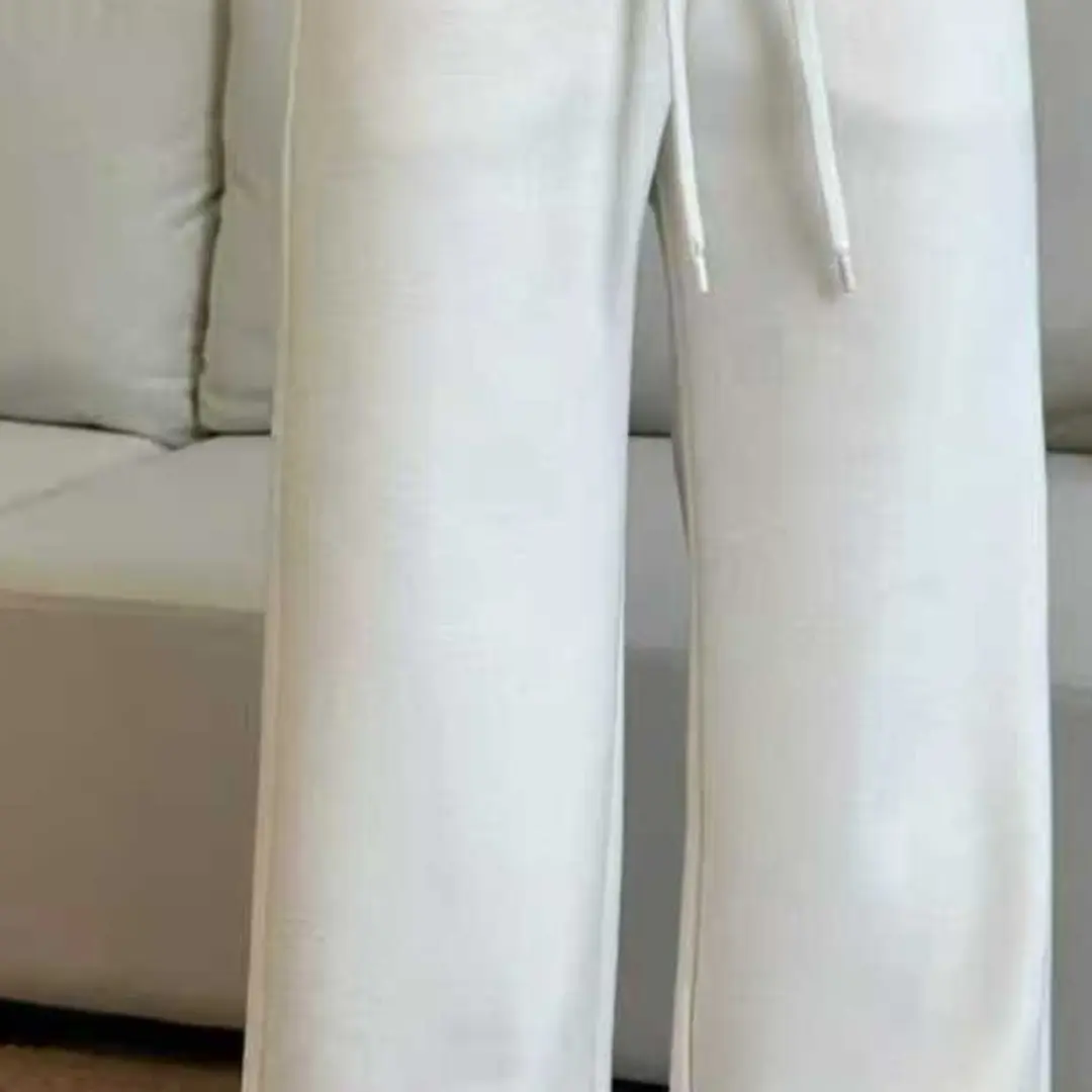 冬季新款加绒高腰休闲窄版直筒女裤时尚百搭