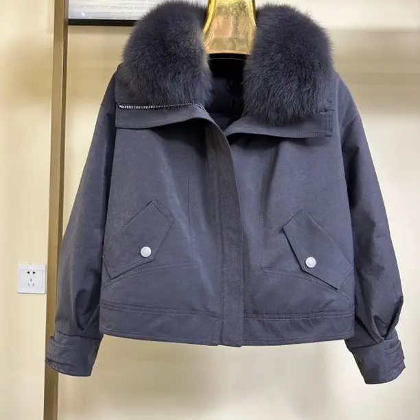 冬季新款轻奢白鹅绒服短款领时尚百搭外套