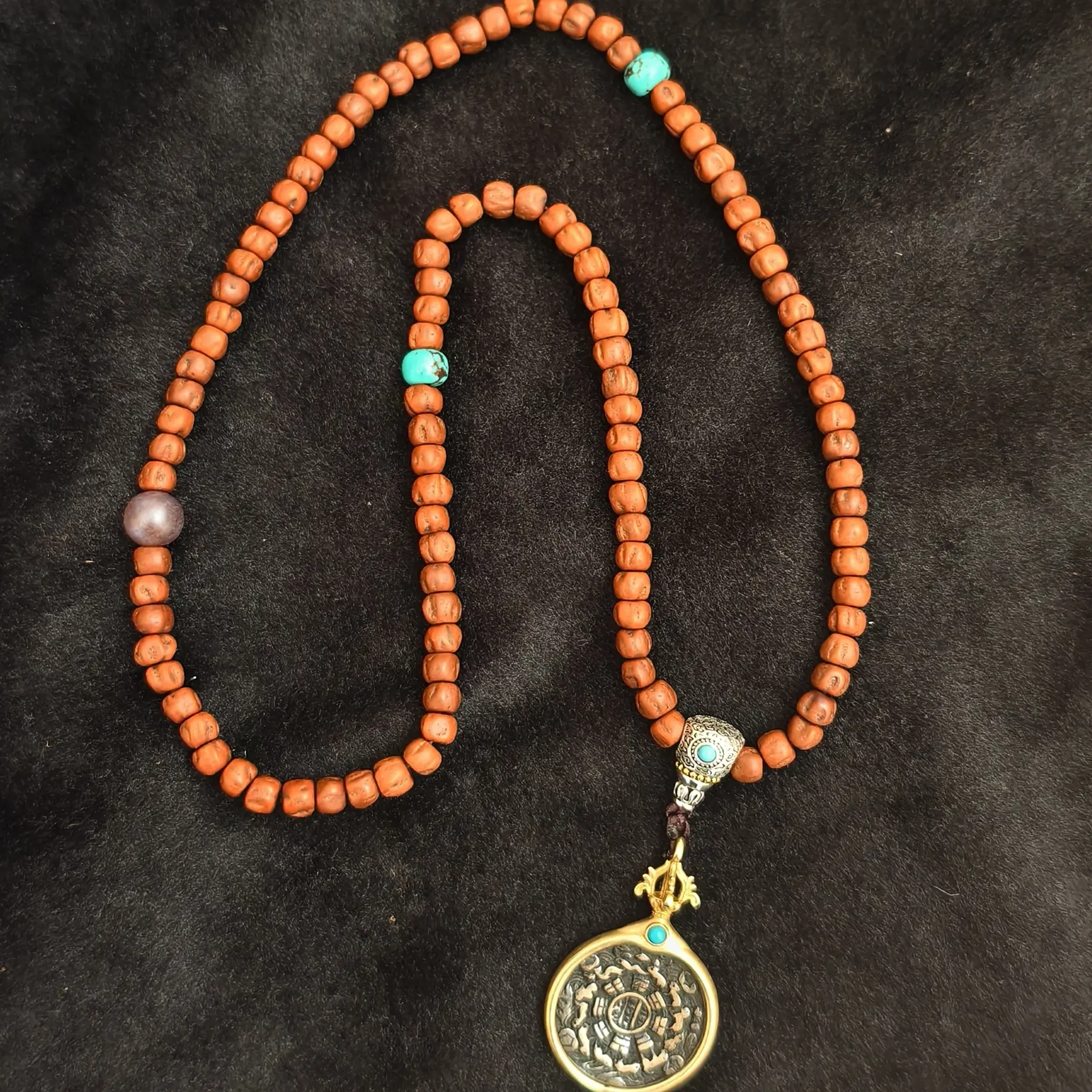 铜合金项链 新中式圆盘女中国风10cm以下复古长链颈链珠宝