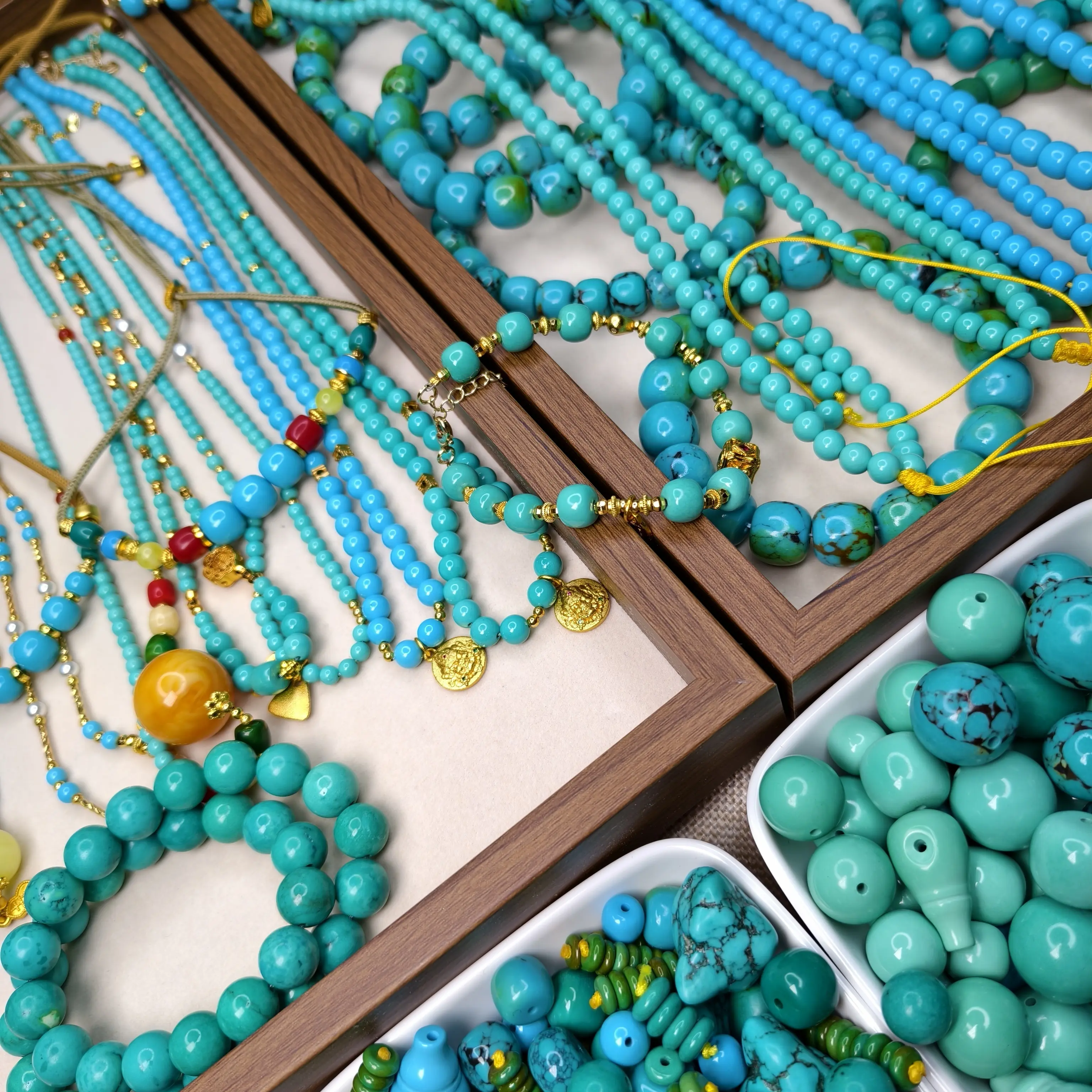 散珠圆珠DIY饰品配件复古搭配