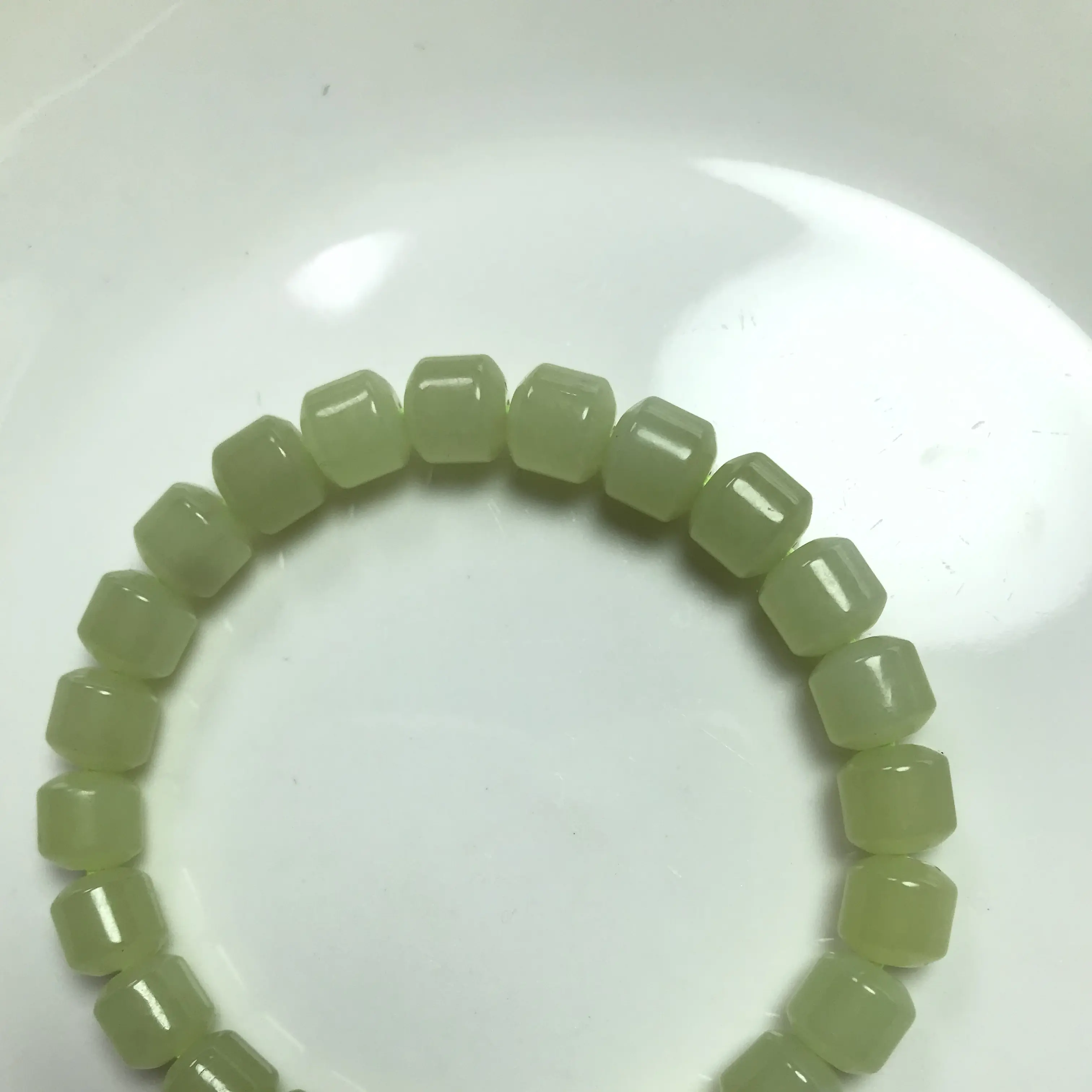 天然和田玉黄口渐变色直切老型珠国风款精美手串单圈