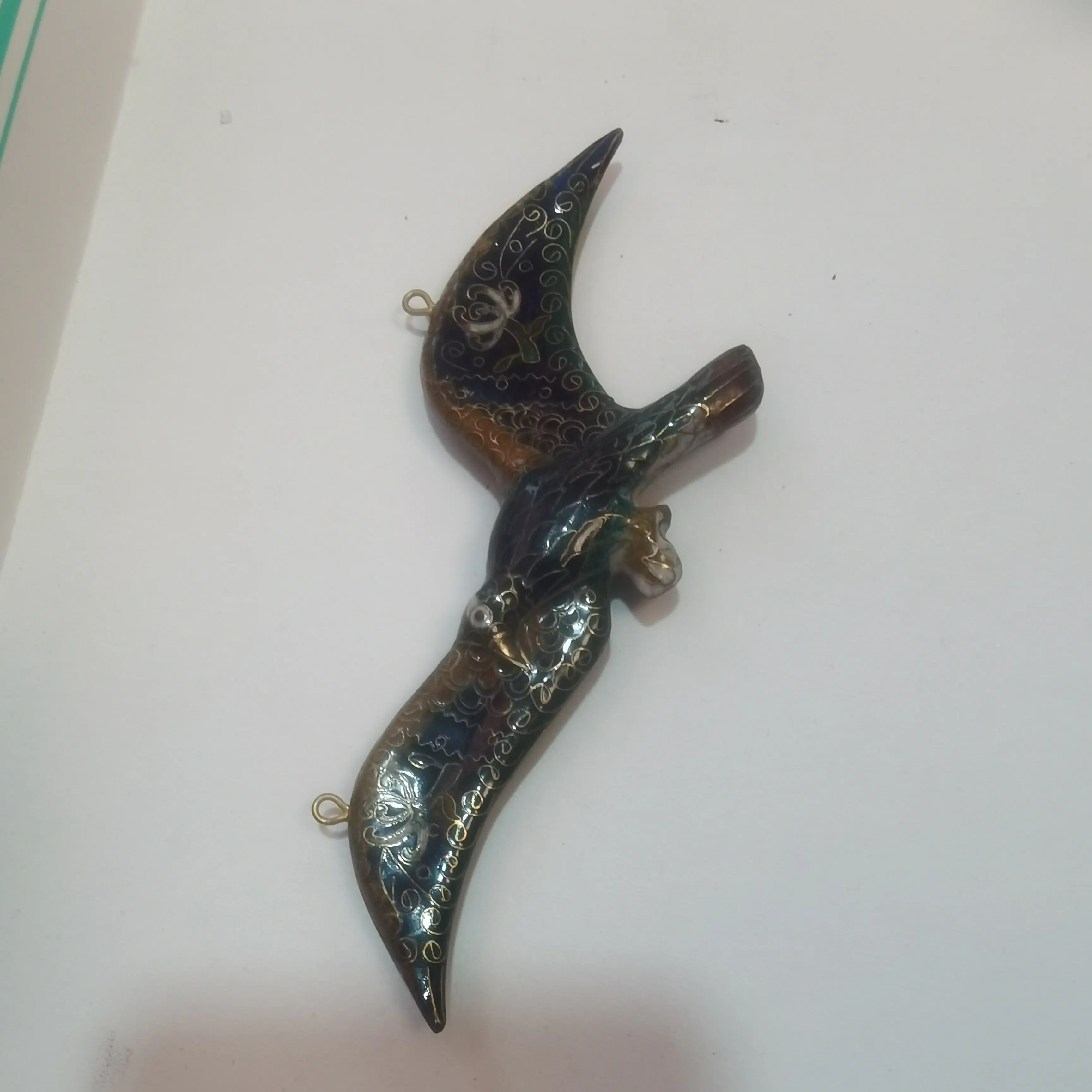 非遗景泰蓝掐丝银兰吊坠