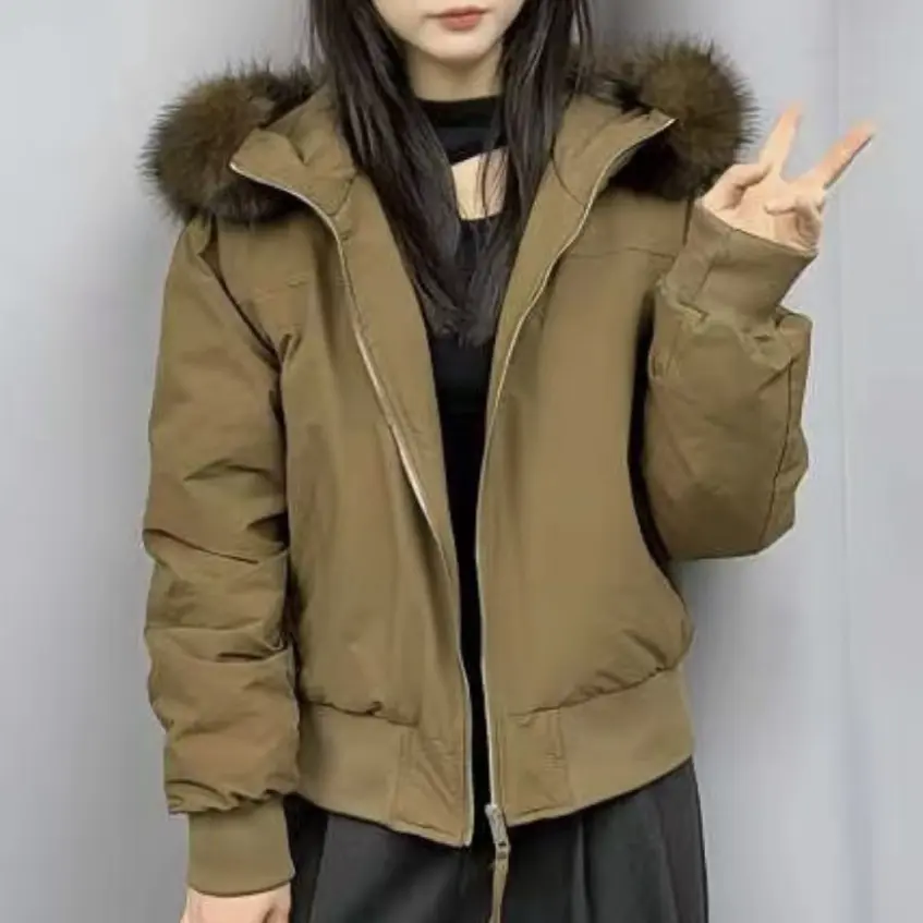 冬季新款韩版短款加厚宽松立领白鸭绒保暖时尚女外套