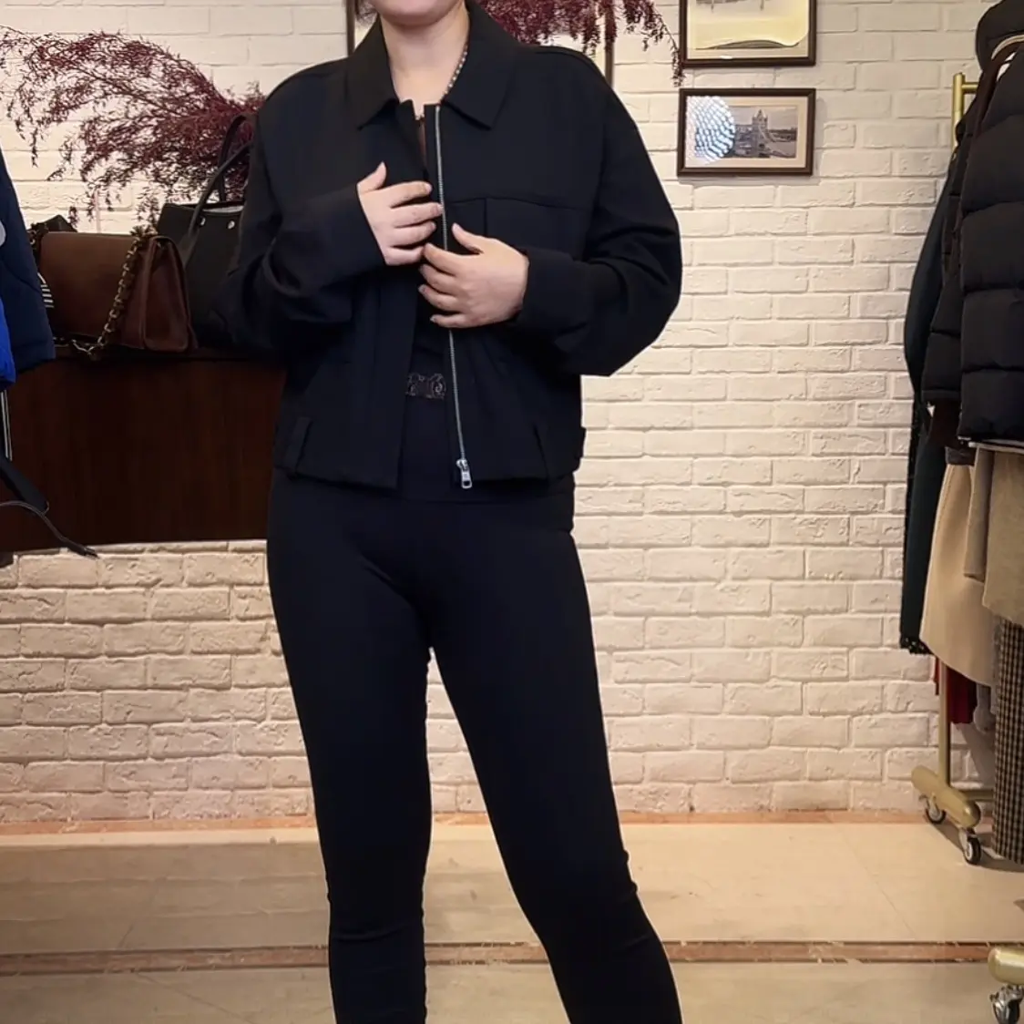 CK宽松型设计师潮流外套商务薄款女短外套长款长袖纯色