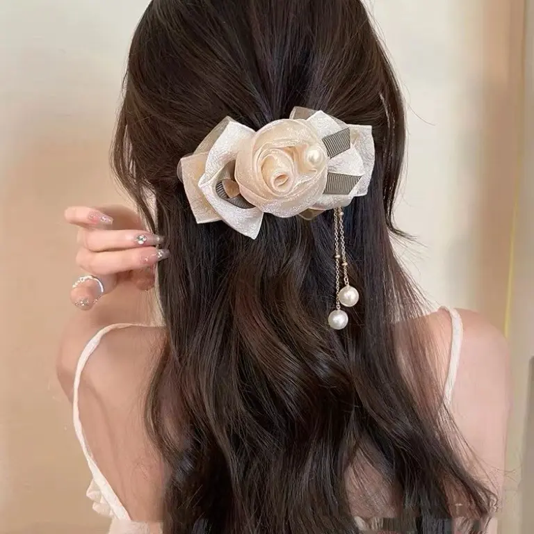 气质女田园风发夹波西米亚风头饰超仙鸭嘴夹森系头饰