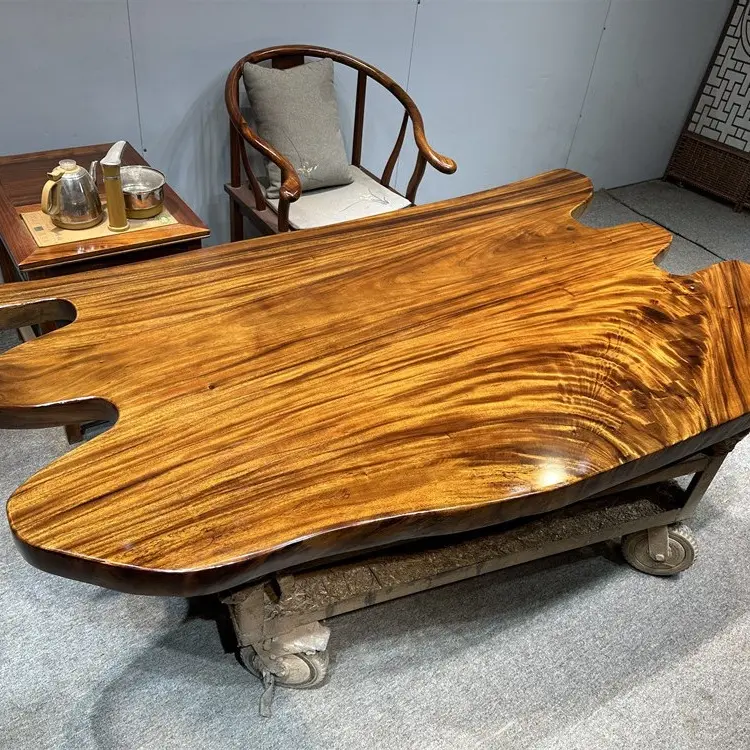 胡桃木纯实木大板桌可作茶桌茶台餐桌办公桌书桌尺寸200*100*6.5