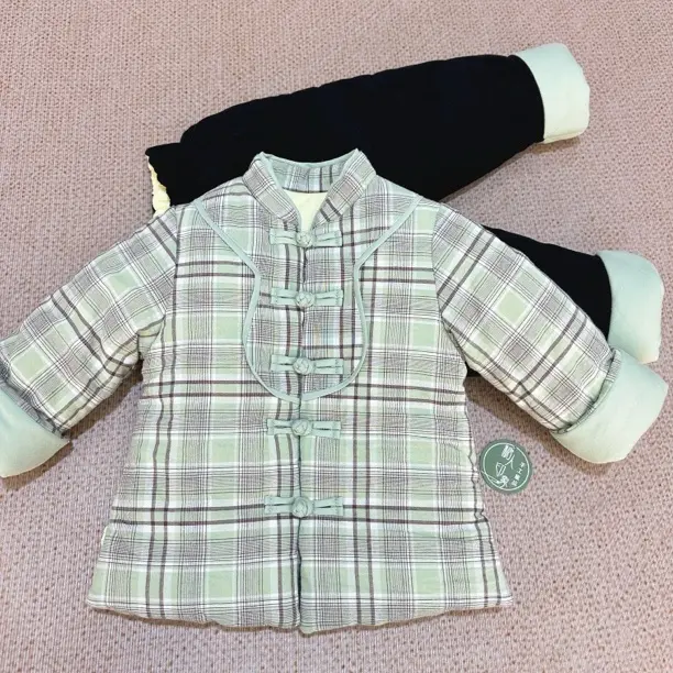 工厂直销【绿格稚风】手工棉衣套装