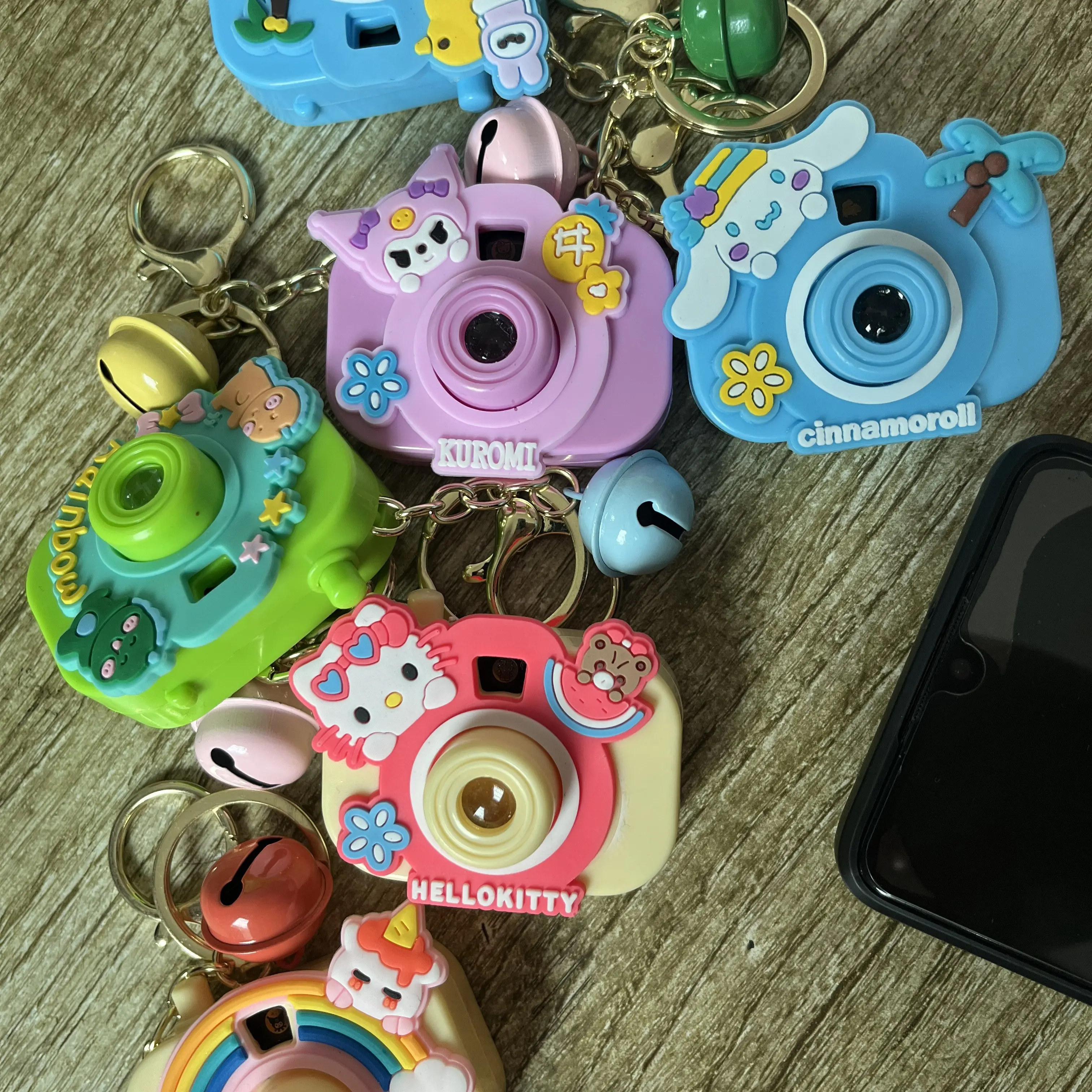 创意发光卡通投影相机钥匙扣儿童礼物书包挂件
