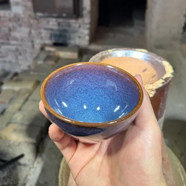 建窑建盏 星瀚回蓝 茶盏主人杯 电烧