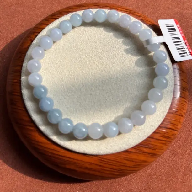 天然A货翡翠紫色圆珠船