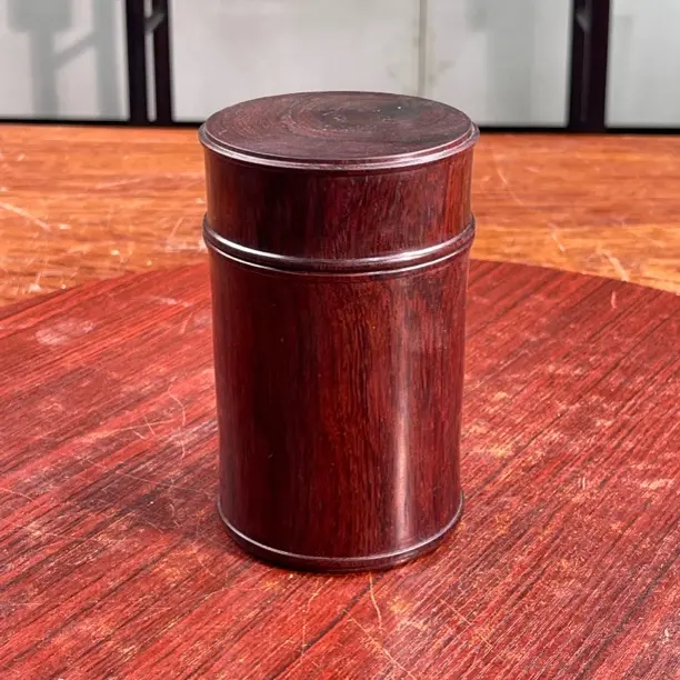 花梨木整木挖大号茶叶罐旅行随身储物罐密封罐木制茶罐子储茶
