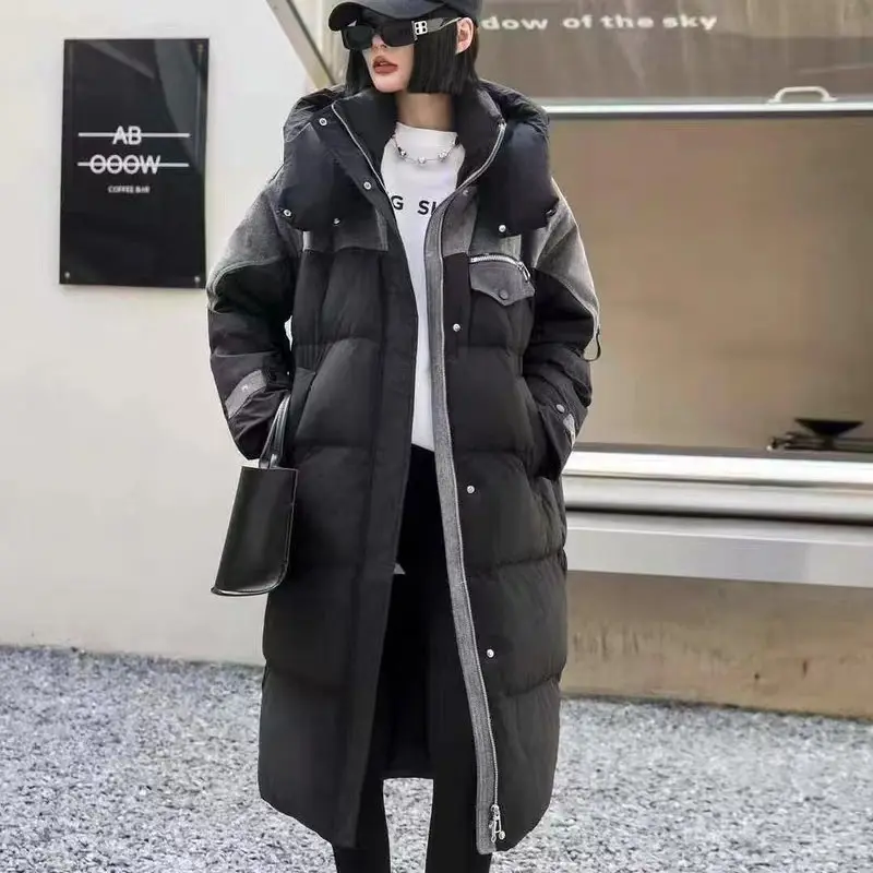 长款连帽中长加厚休闲女士