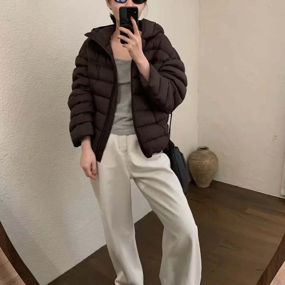 90白鸭绒韩版短款排骨女2025冬装新款轻薄连