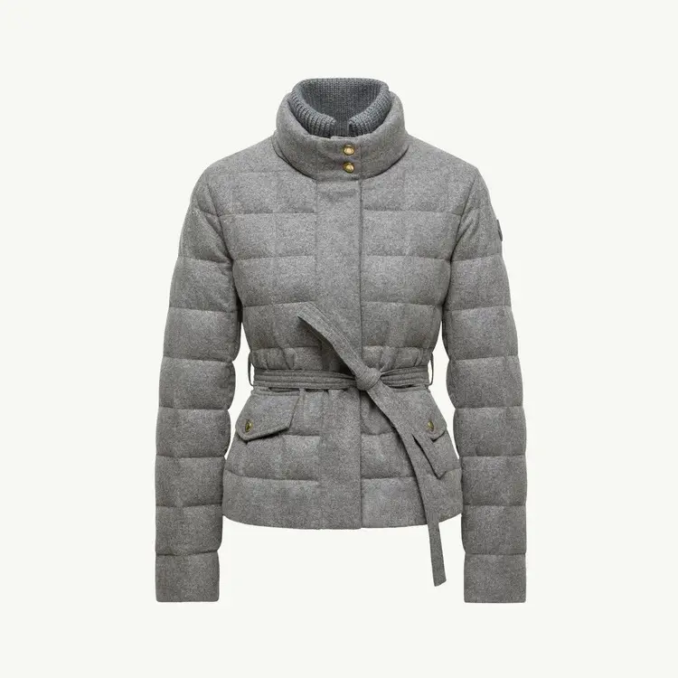 冬季方格绗线针织暖感锁温连帽加厚保暖女款外套