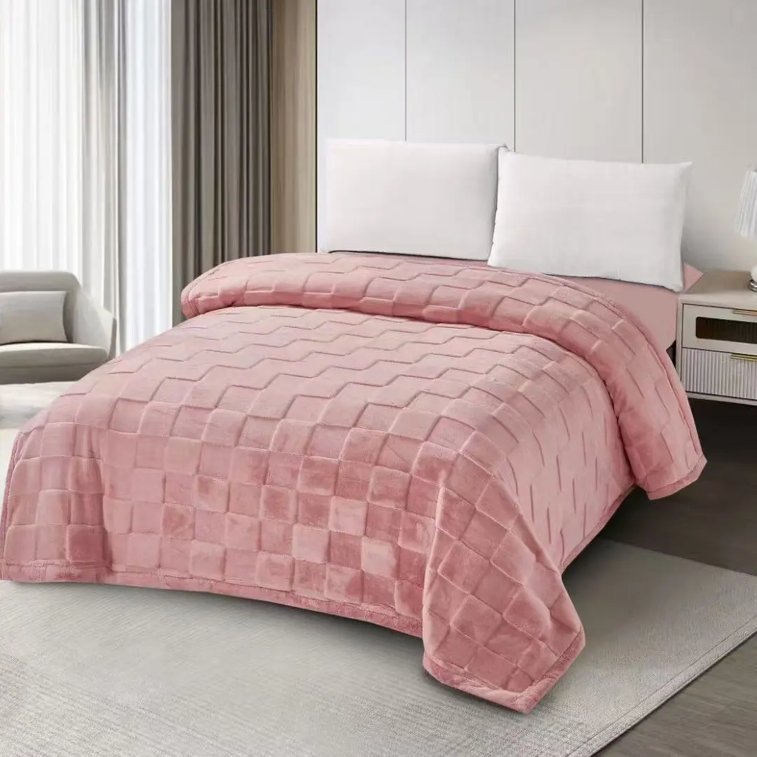 秋冬加厚爱阳绒毛毯双面加绒保暖盖毯沙发毯轻奢高档双人铺盖毯