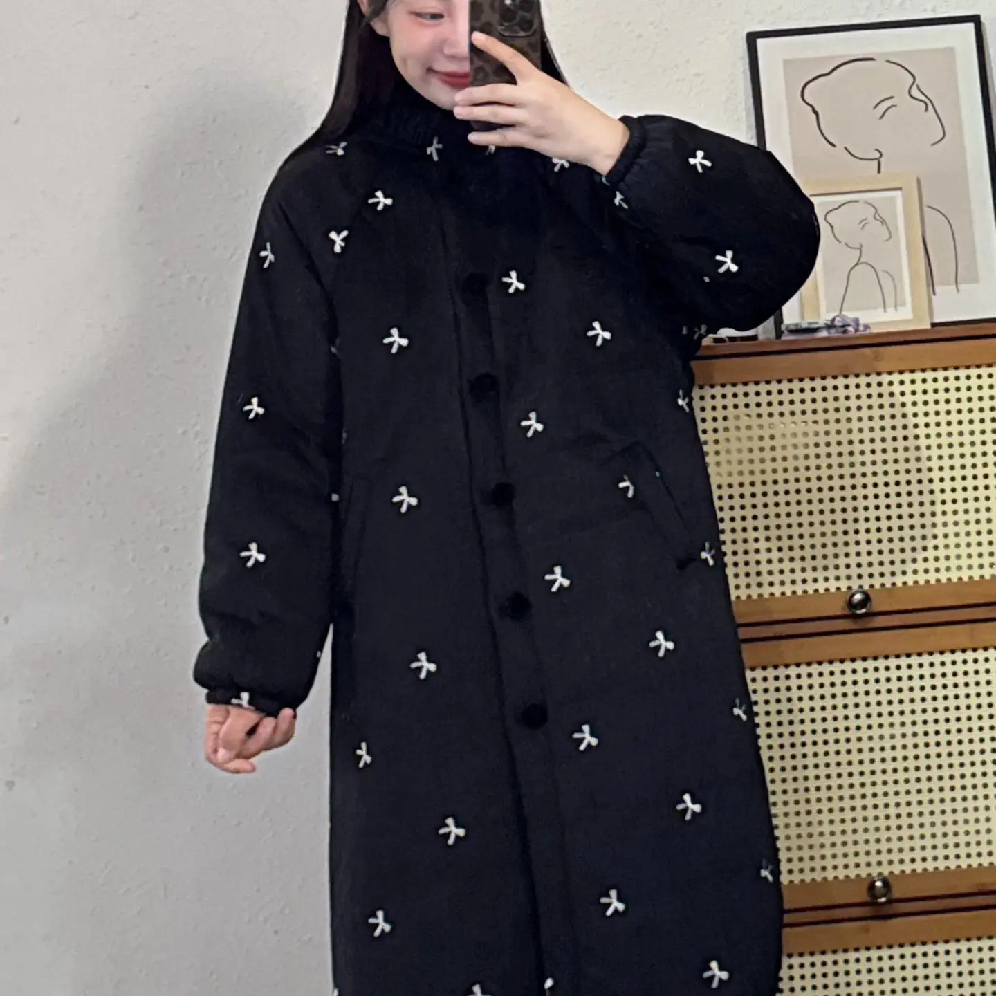 韩系风冬季新款中款加厚保暖可外穿净版女士家居服套装