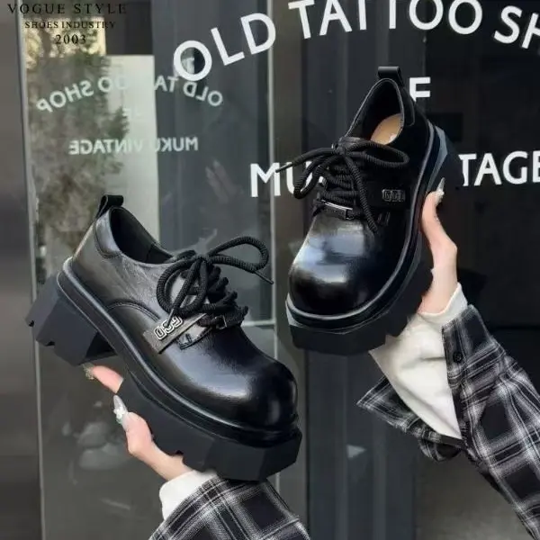 270A6695秋季深口金典百搭单鞋秋季乐福鞋学黑色