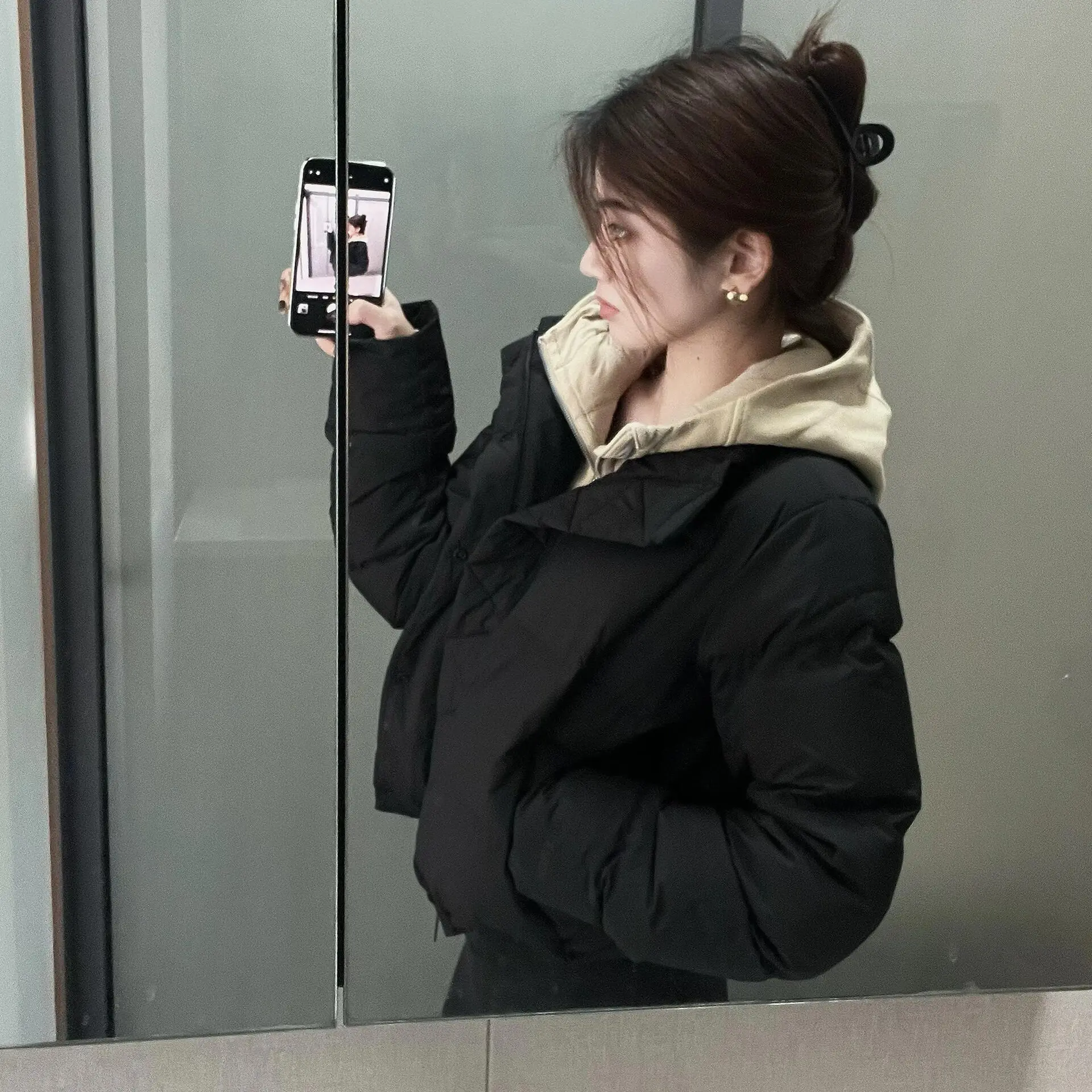 彬彬家四格泡芙羽绒女冬季时尚百搭外套换货链接