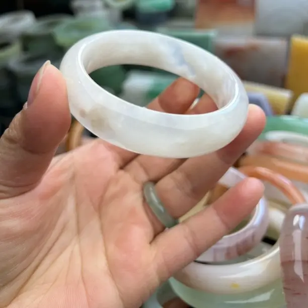 金丝玉白樱花手镯中国风冰透复古百搭女款