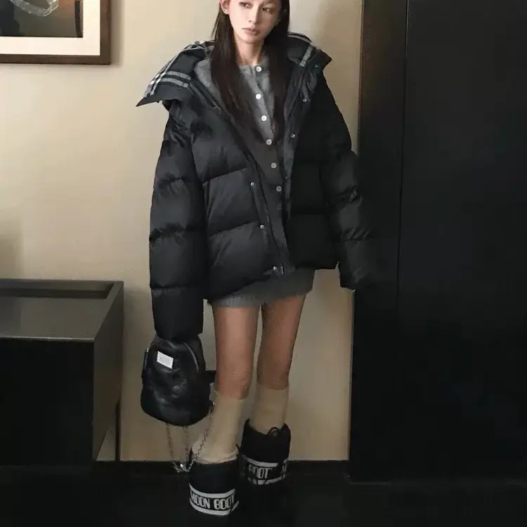 2025年冬季巴莉情侣款鸭绒奢侈品男装女装羽绒服连帽