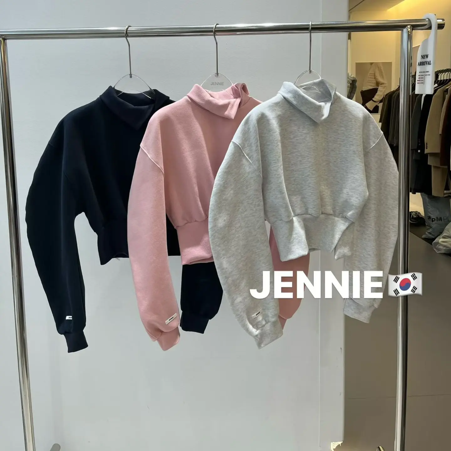 【韵韵在韩】韩国正品代购 东大门翻领短款卫衣1118 NO退NO换