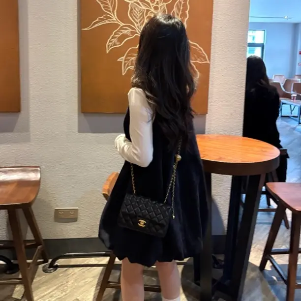 千金赫本风 背心花苞连衣裙