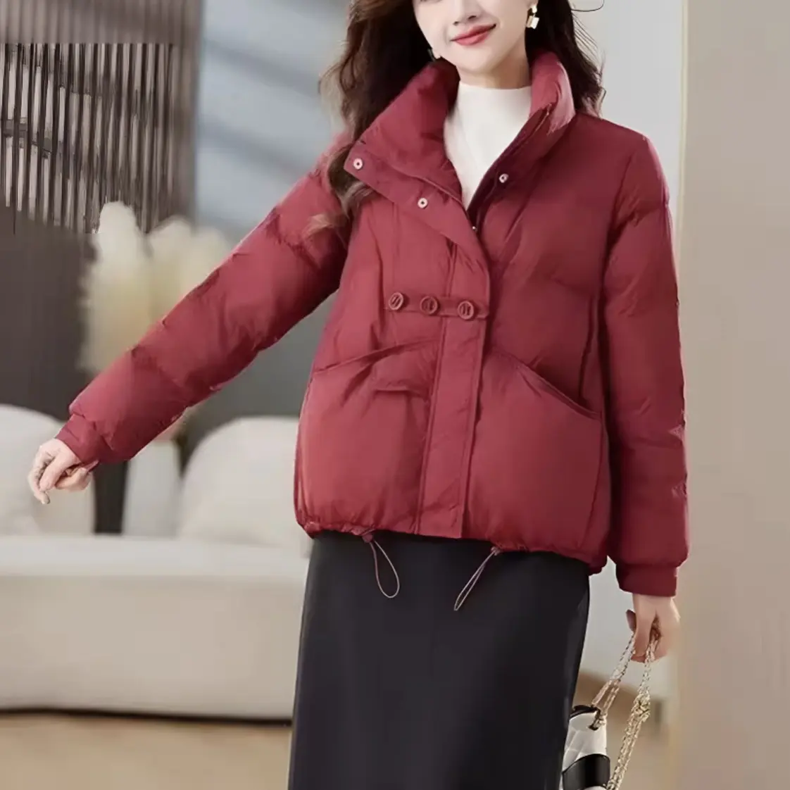 新国风加厚白鸭绒羽绒服