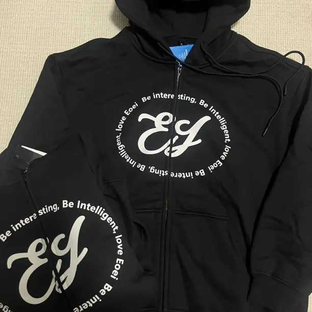 IE美式印花宽松加绒连帽拉链卫衣开衫外套 尾货默认瑕疵