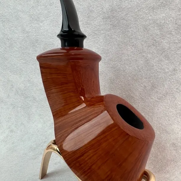 国红亲工光面经典原木自由式巨型火山石楠木手工烟斗