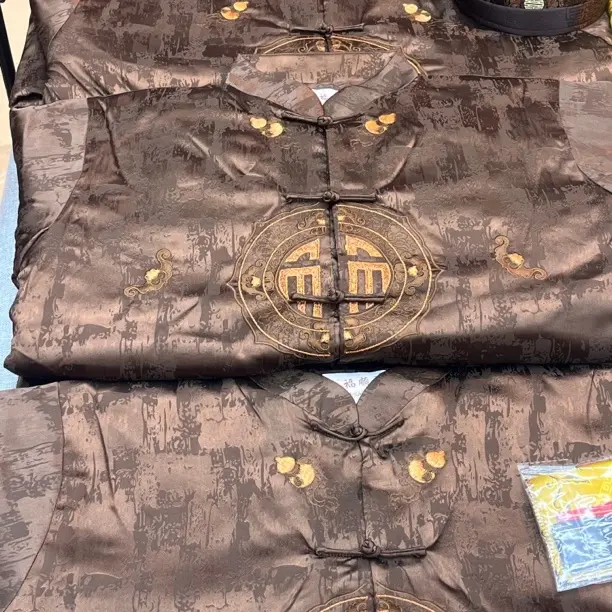 男款高档苏绣立领提花中国风四季通用唐装寿服礼服