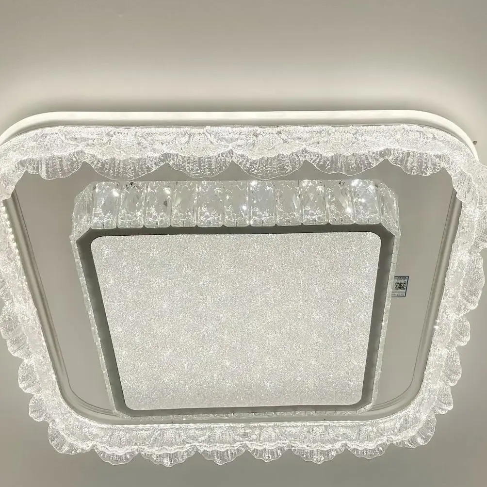 简约轻奢客厅吸顶灯60cm水晶智能语音调光圆形创意个性LED吸顶灯