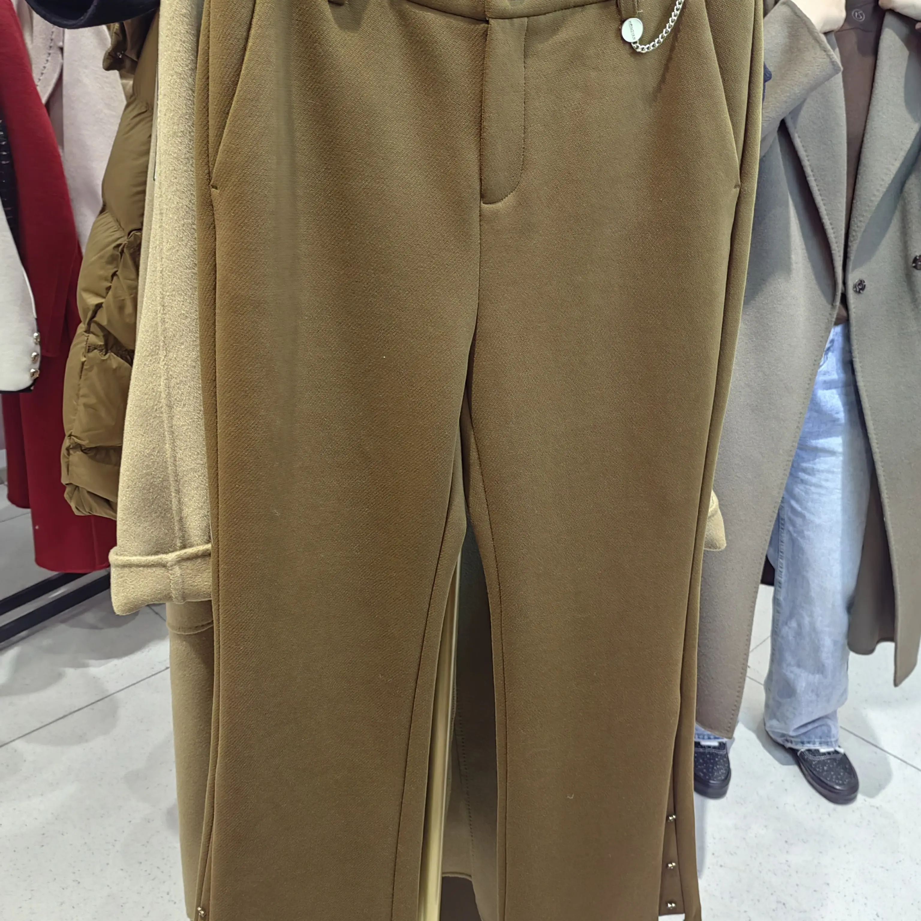 秋冬桑蚕丝羊毛高腰显瘦直筒阔腿女裤休闲百搭