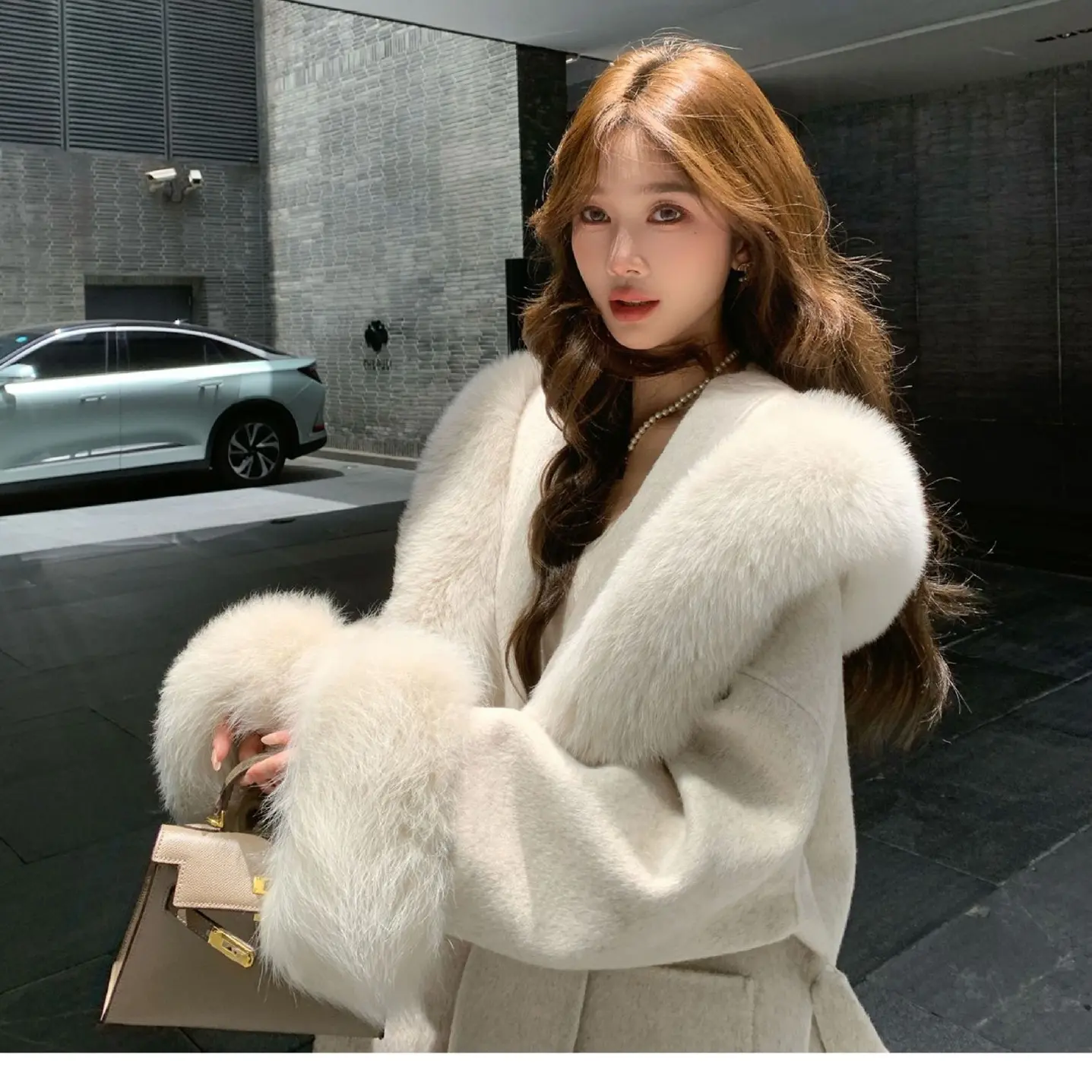 领领连帽双面大衣女秋冬高级感小个子中长款毛呢外套