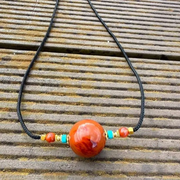 合金棉绳项链 圆珠锁骨链男女款时尚百搭珠宝饰品