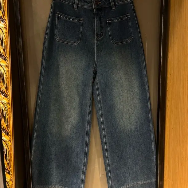 麦寻KCNZS16Z高腰宽九分加绒阔腿牛仔裤