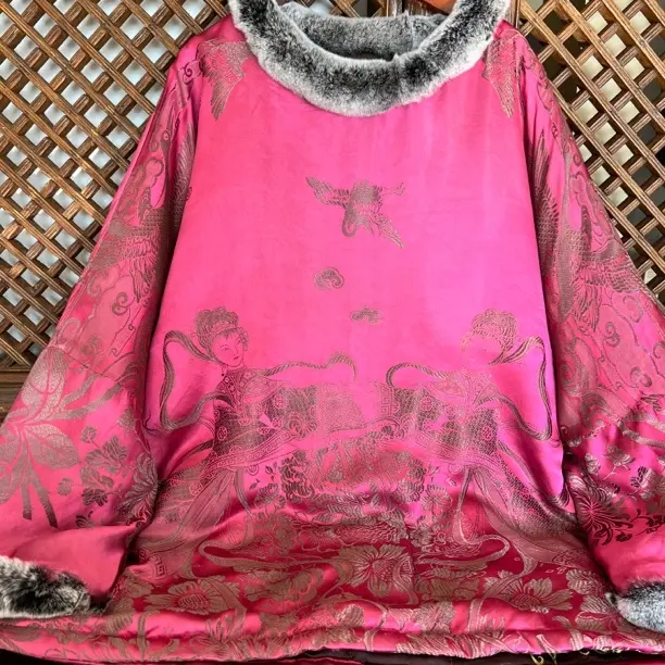 复古老软缎提花面料套头卫衣秋冬圆领百搭（此款请在直播间选花色）