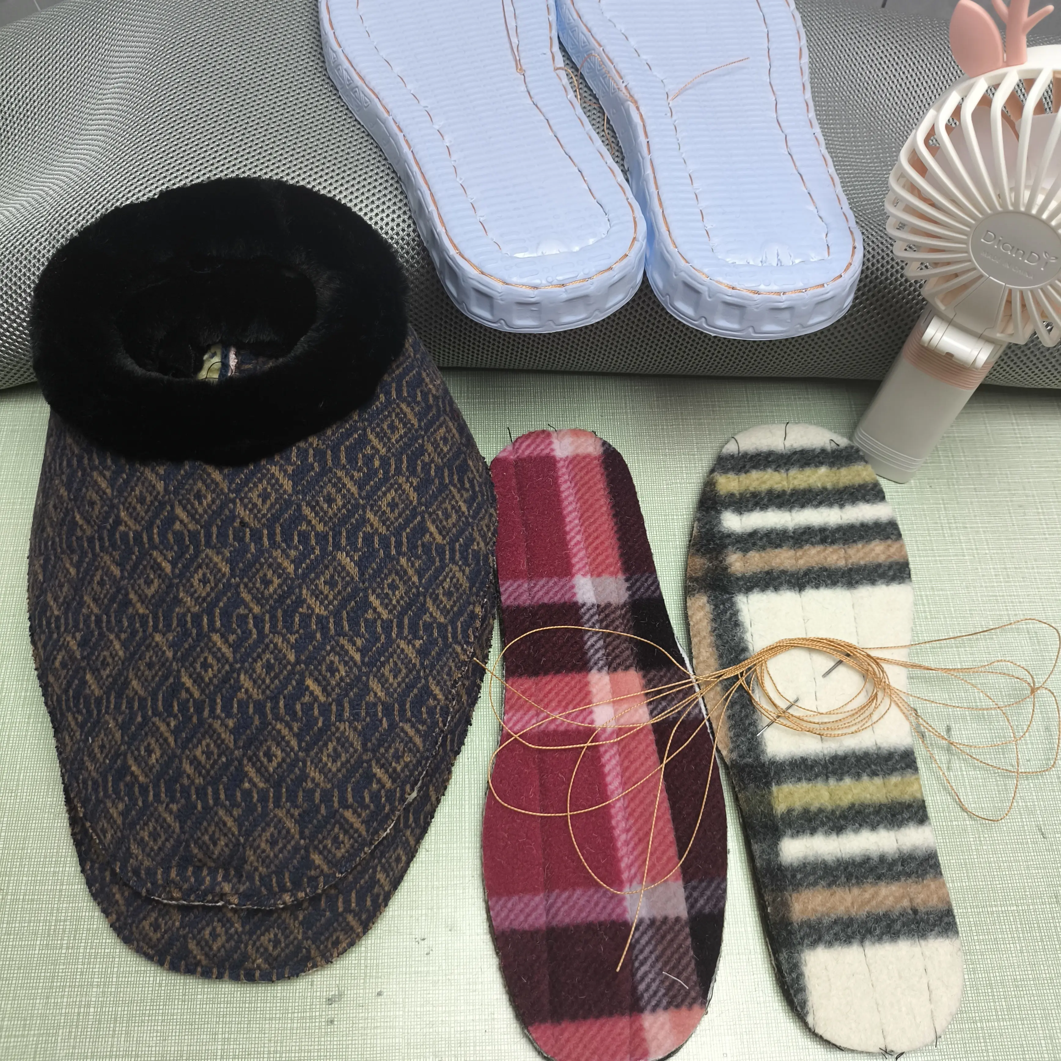 手工棉鞋拖鞋半成品材料包橡胶底有跟拖冬季居家保暖防滑