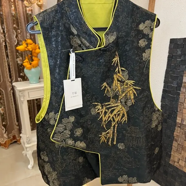 新中式国风重工织花刺绣女款秋冬百搭马甲上衣