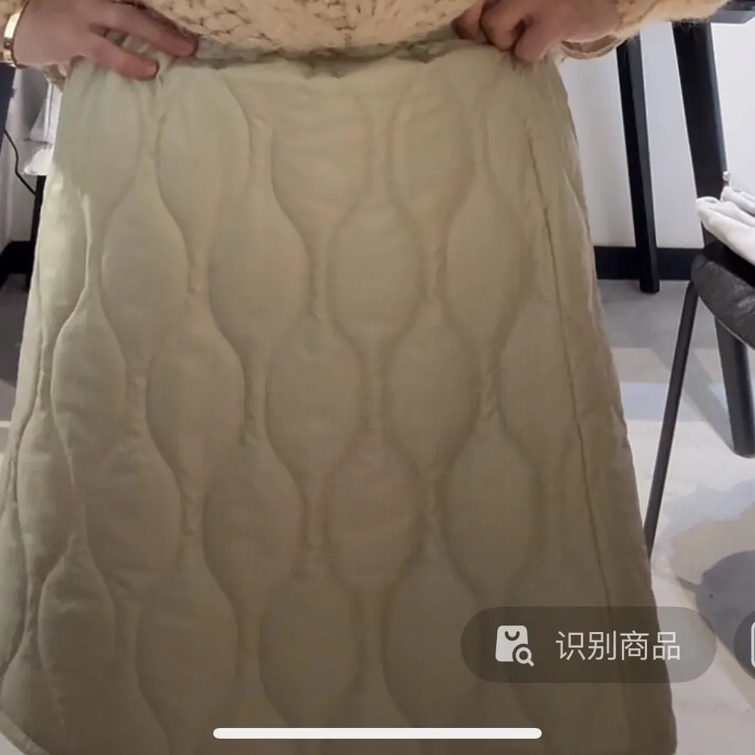 舜 韩国东大门正品夹棉绒菱格半裙