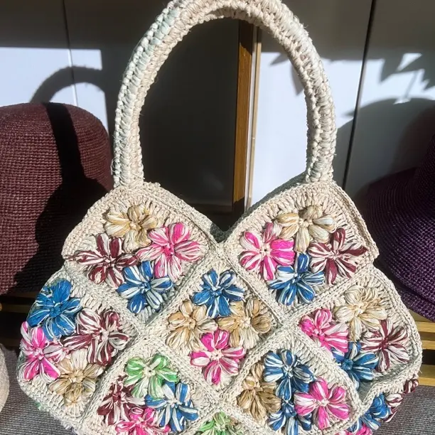 零钱包托特包编织韩式百搭肩包花单肩包手提款国风