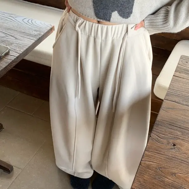 【冰了个.】秋冬加绒加厚气球裤慵懒风宽松显瘦休闲阔腿女