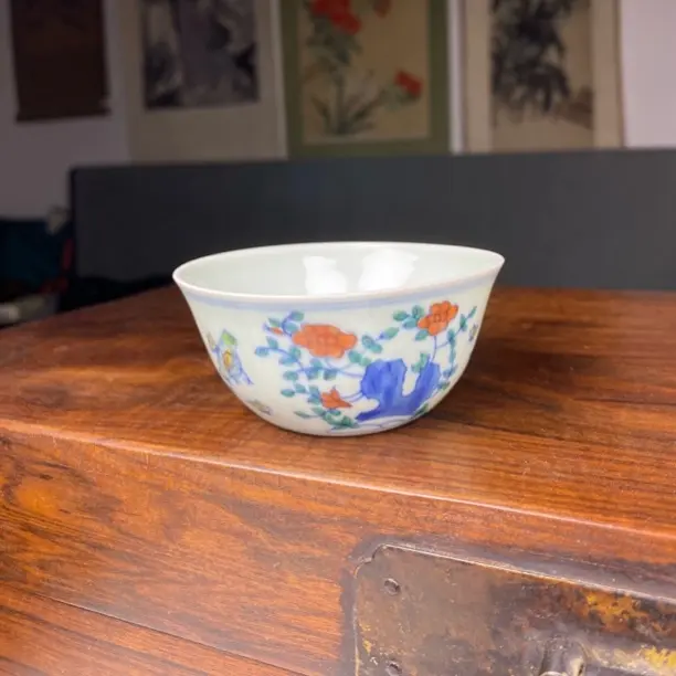 斗彩鸡缸杯古朴典雅老货