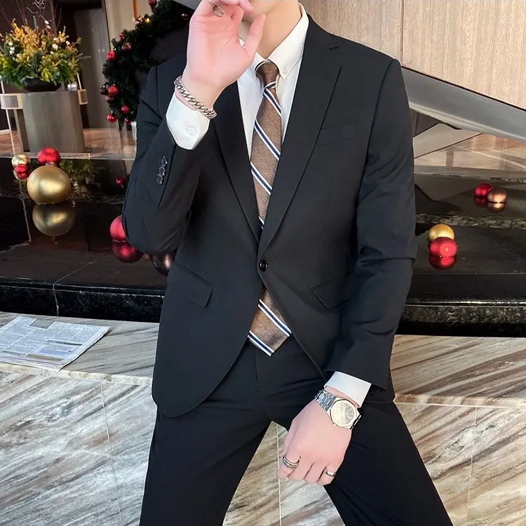 男士商务休闲西服套装韩版修身婚礼伴郎正装西装外套