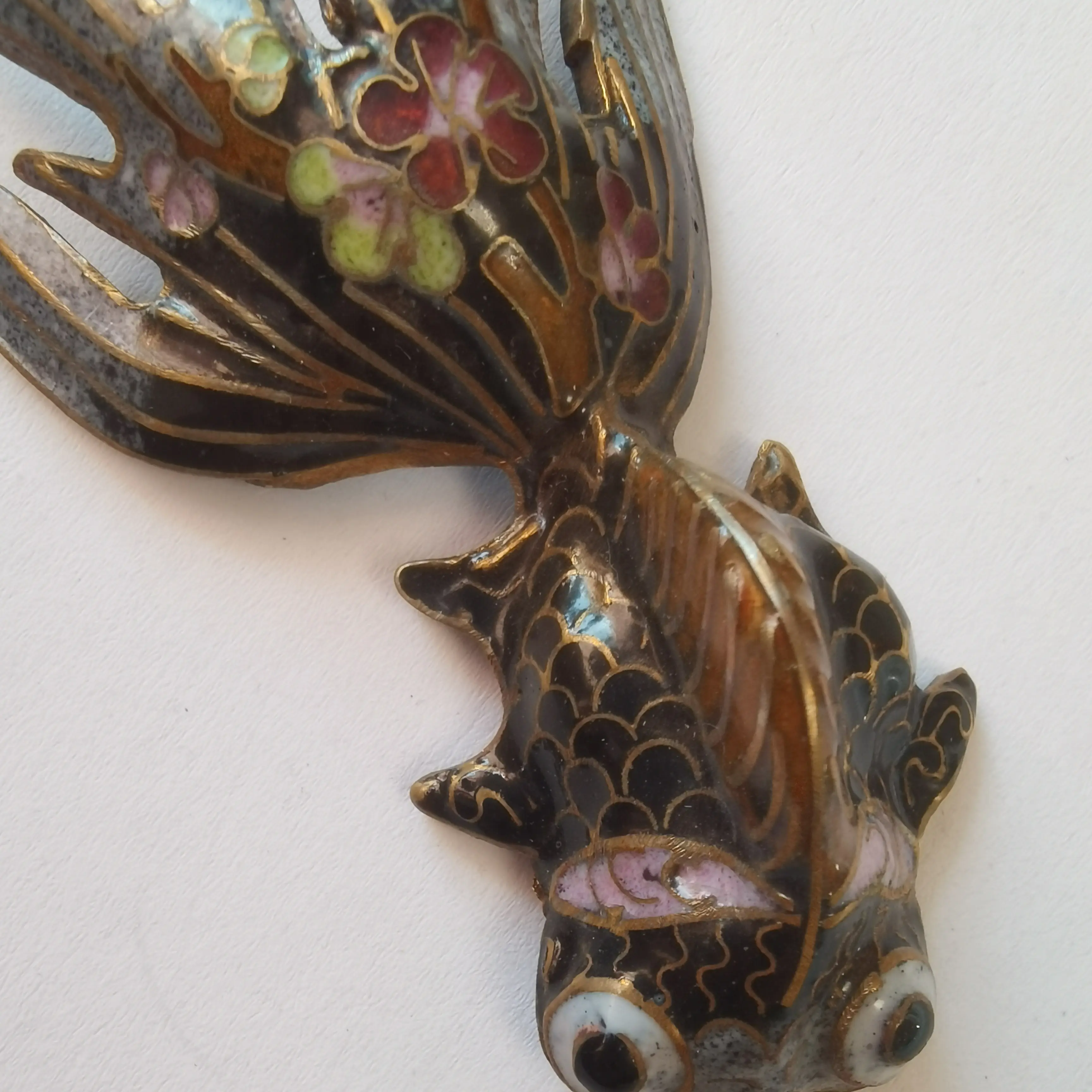 纯手工景泰蓝年年有余金鱼小摆件