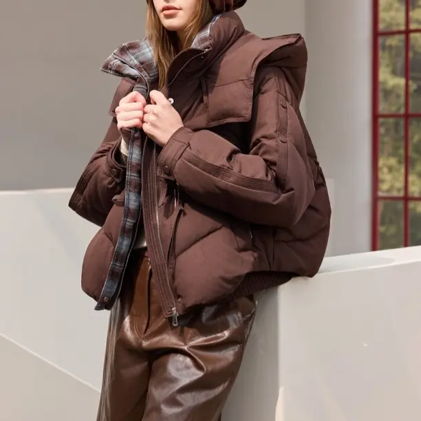 时尚百搭短款连帽加厚外套