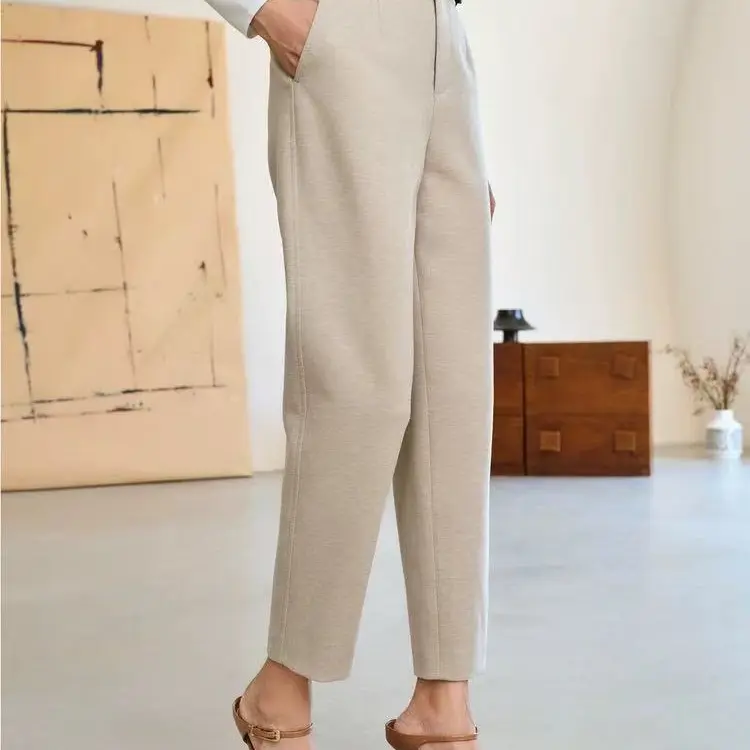 玖姿职场通勤女性冬季锥形九分休闲裤