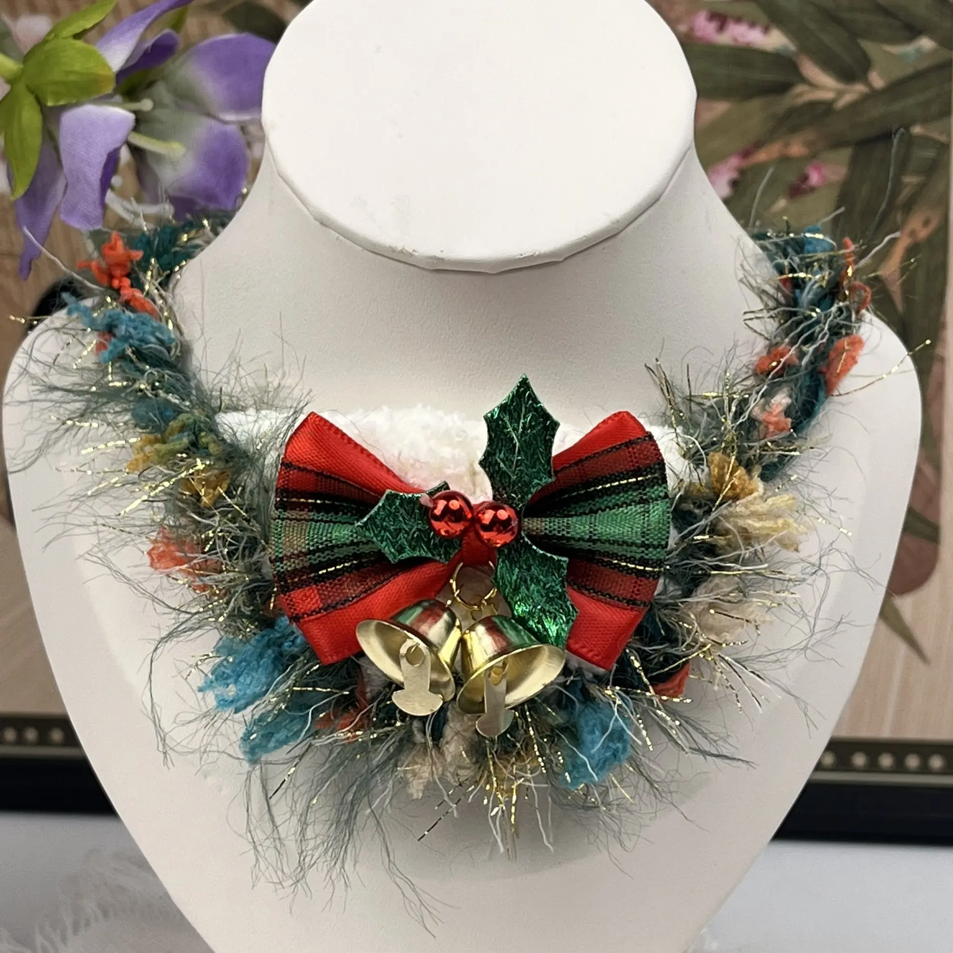 圣诞节日原创小型犬宠物比熊马尔济斯围兜公主口水巾狗狗项圈狗狗